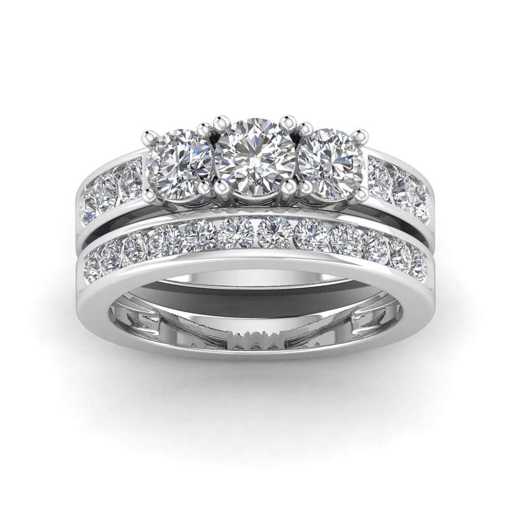 10k White Gold 3 Stone Ring A65886