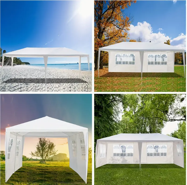 White Canopy Tent with 4 Removable Sidewalls Z83204
