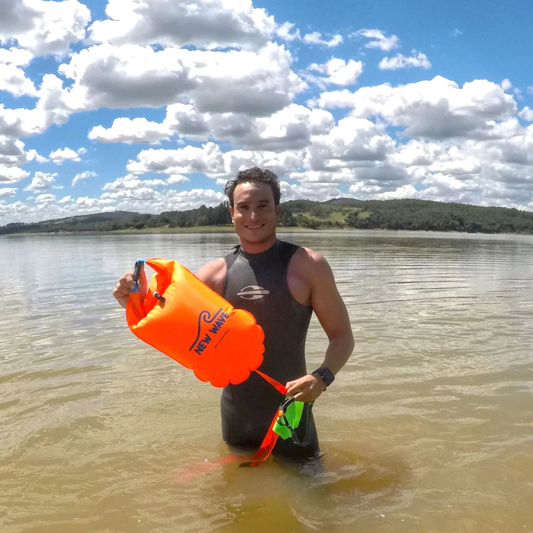 Swim Buoy Drybag for Open Water Swimmers, 20 Liter Orange PVC R1323