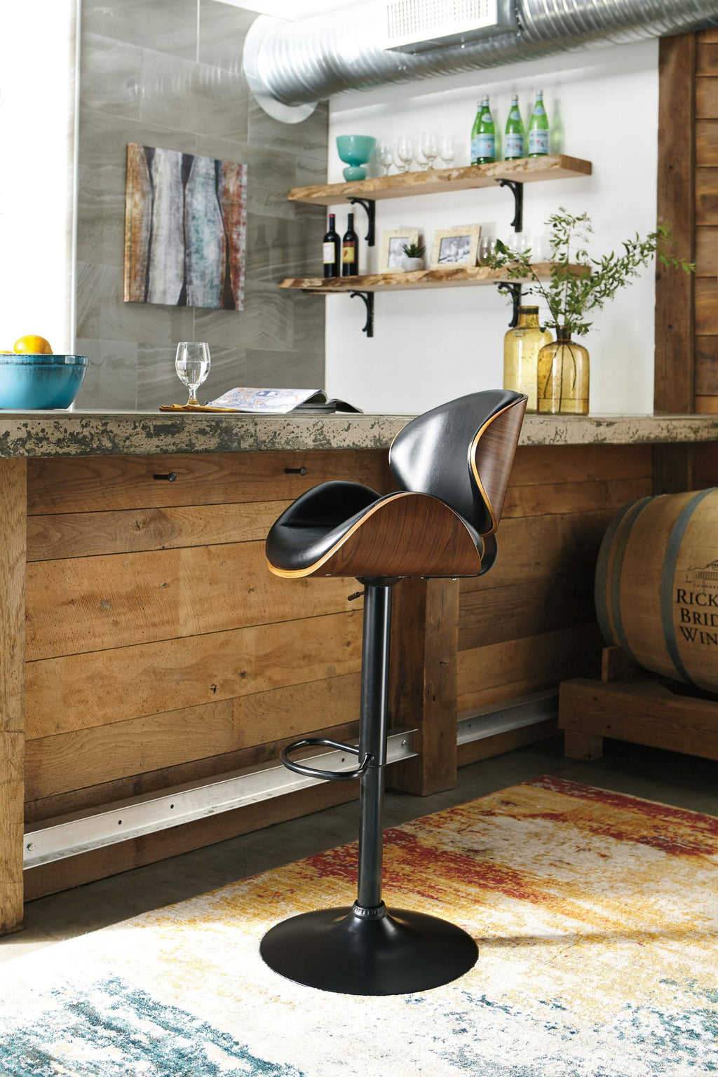 Tall Upholstered Swivel Barstool O318