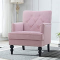 Tufted Velvet Accent Single Sofa with Wooden Legs Armchair S752