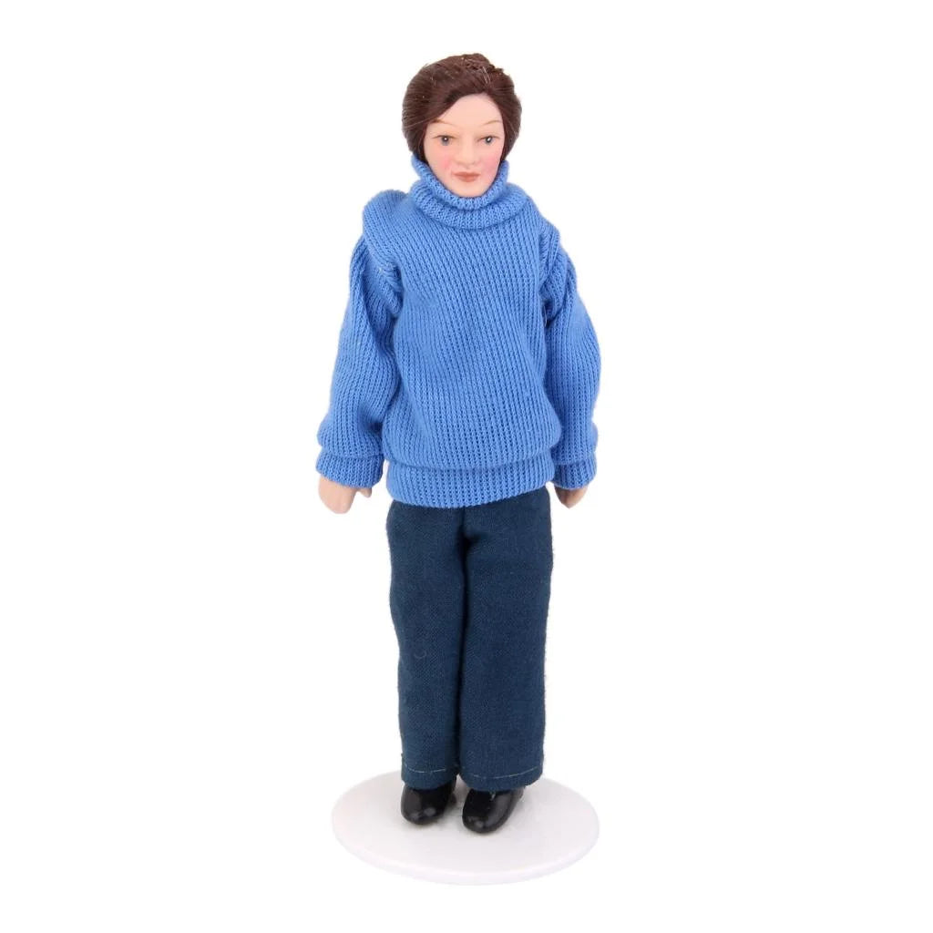 1/12 Dollhouse Miniature Porcelain Doll in Sweater Q433