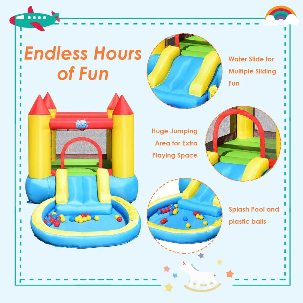 Inflatable Bounce House with Pool and 480W Blower Y5358