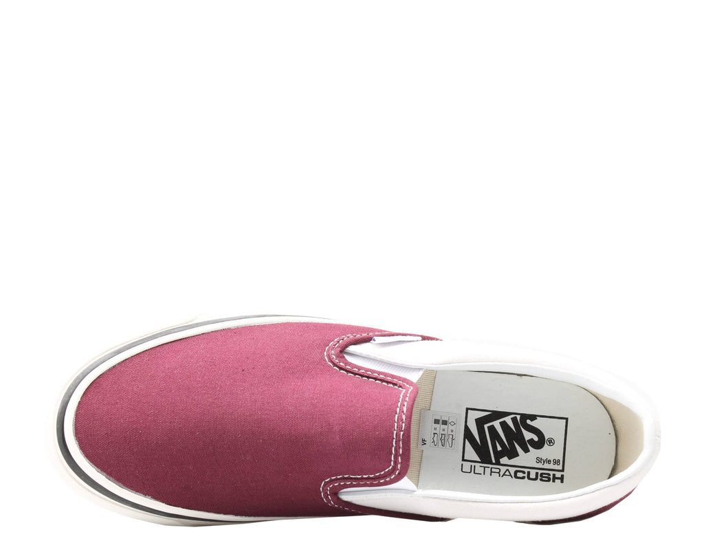 Burgundy White Slip-On Shoes O588896