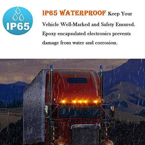 5pcs Amber Chrome 17 LED Truck Roof Lights X731