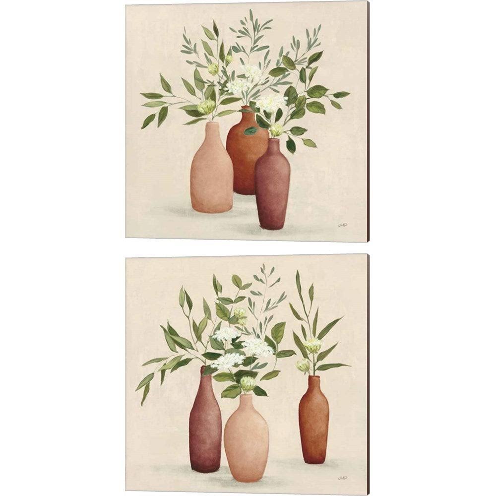 2 Piece Canvas Art Set, 14 x 14, Green Z35034