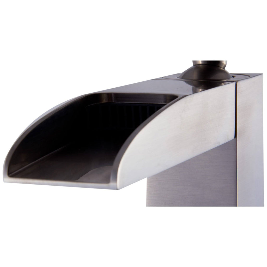 Brushed Nickel Single Hole Tall Waterfall Bathroom Faucet U4034