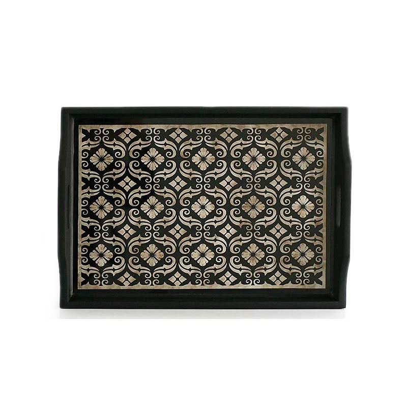 Handmade Reverse Painted Glass Serving Tray N786365