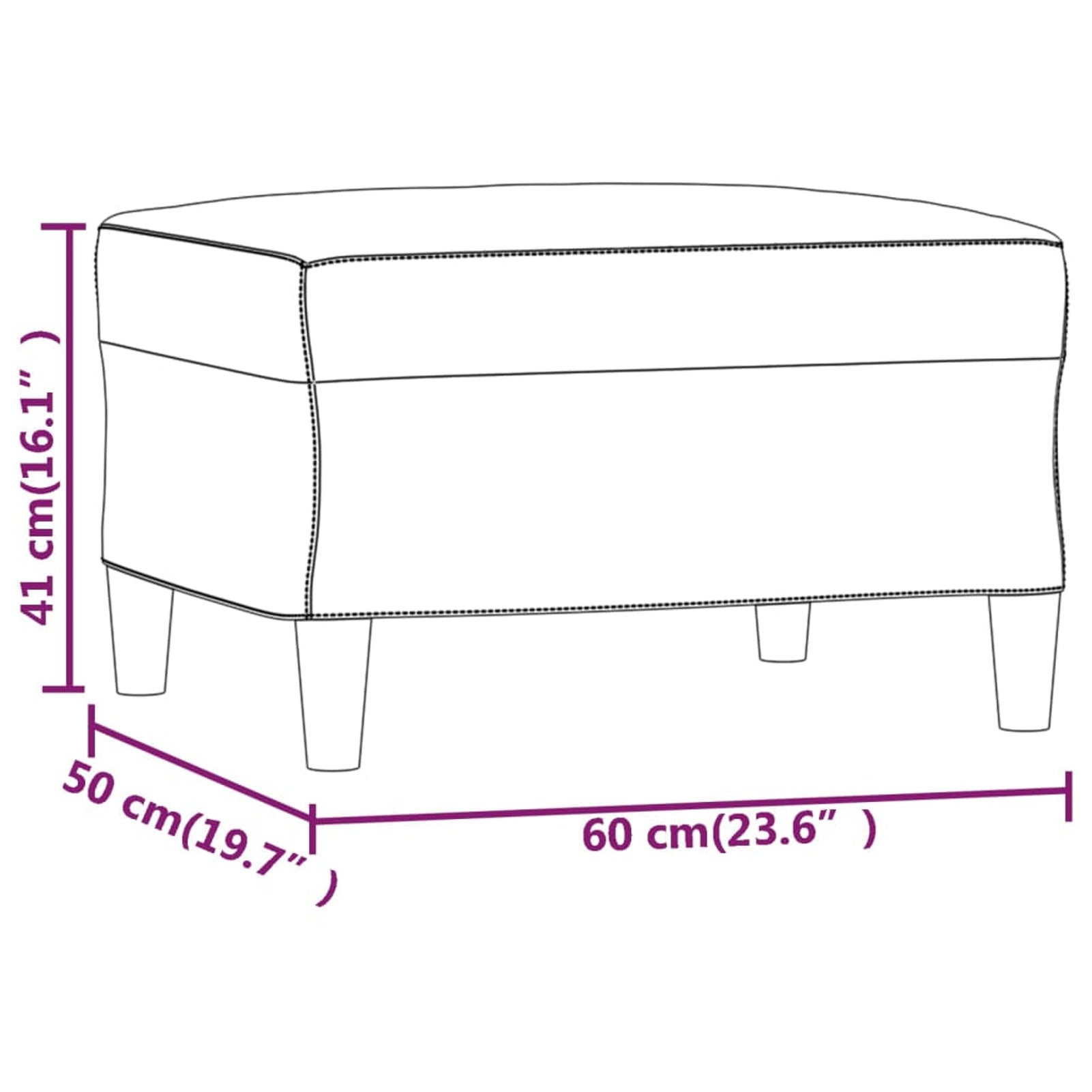 Fabric Padded Ottoman with Wood Legs Stool C75472