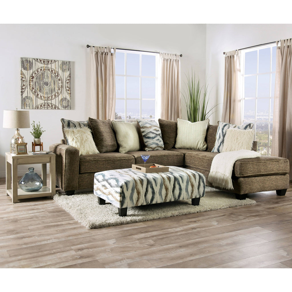 Brown Microfiber Ottoman D8733