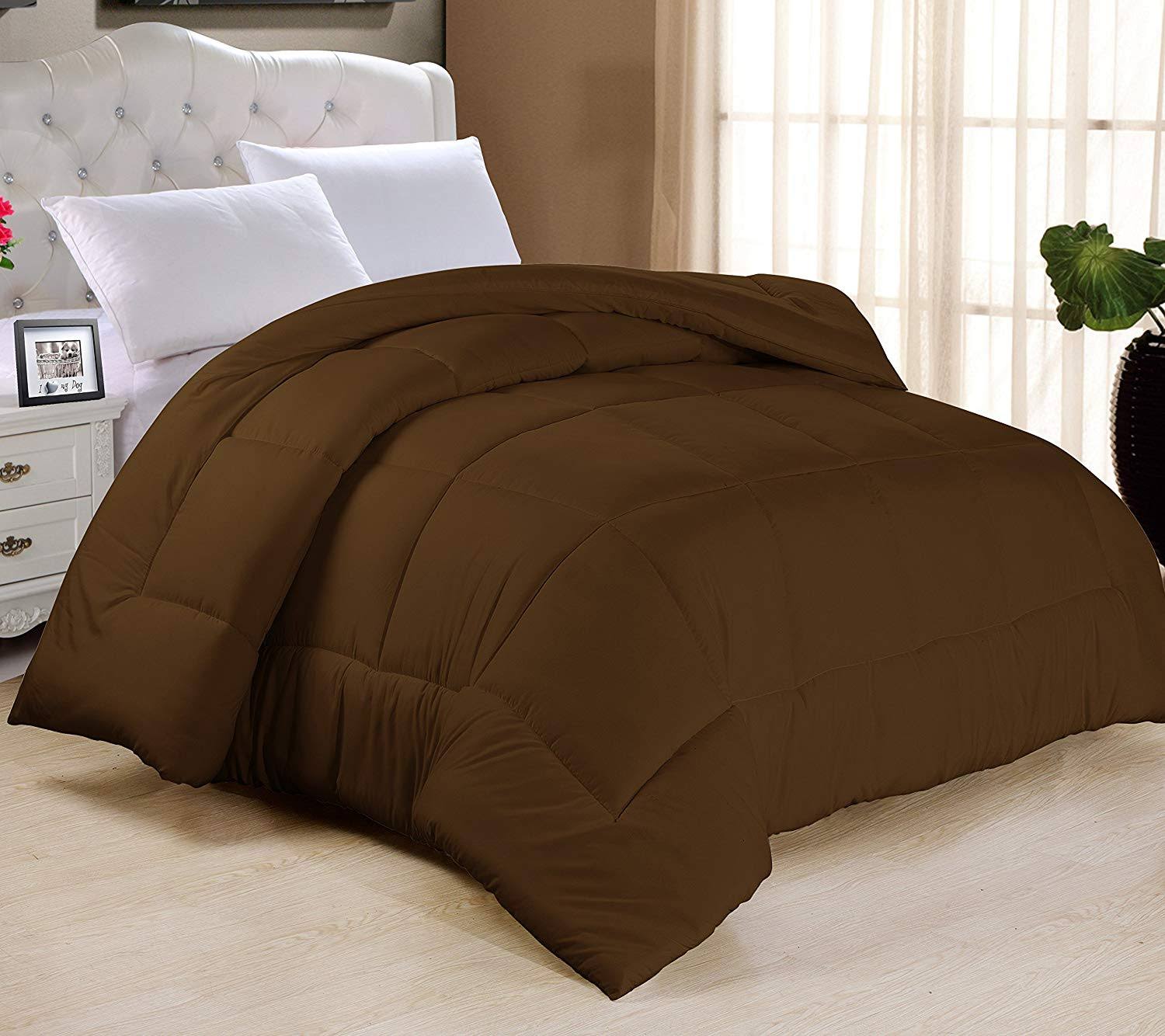 Twin Goose Down-Alternative Comforter Chocolate K7062