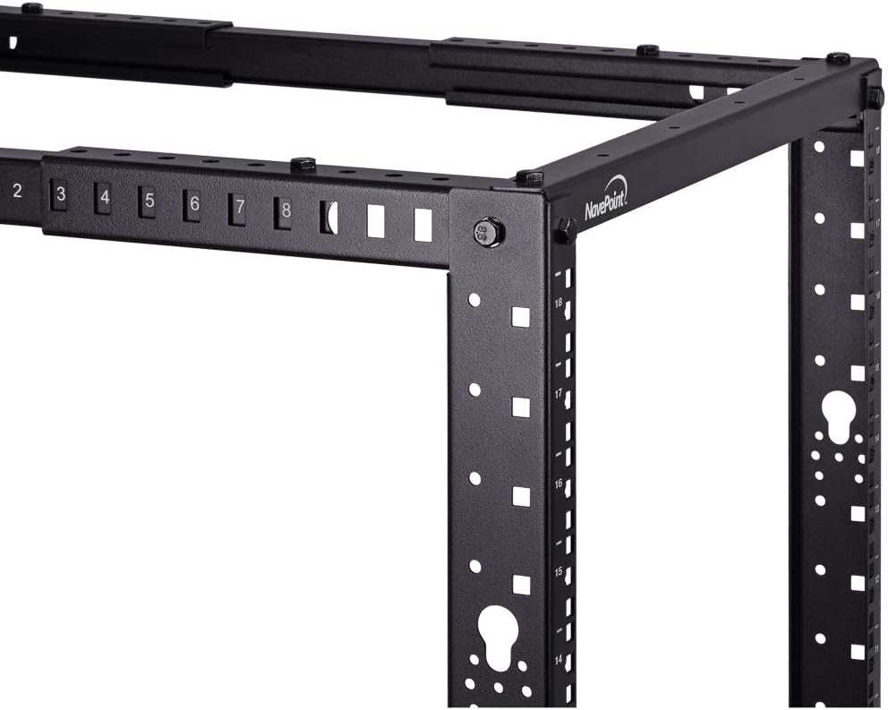 12U 4-Post Open Frame Server Rack Black H3791