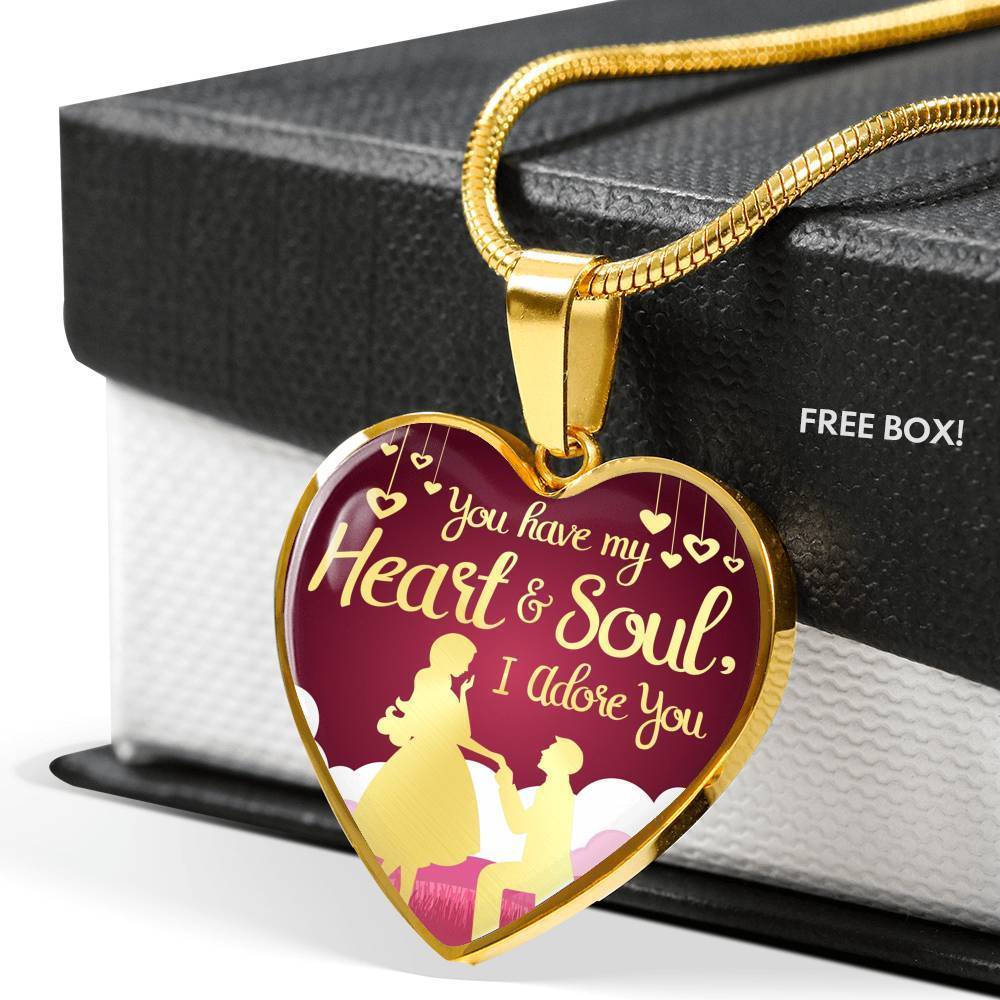 Stainless Steel or 18k Gold Heart Pendant Necklace B1000