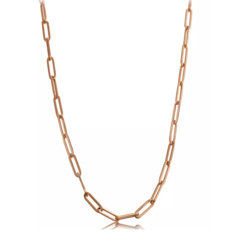 14k Rose Gold Paperclip Chain Necklace, 3mm, 20" V205922