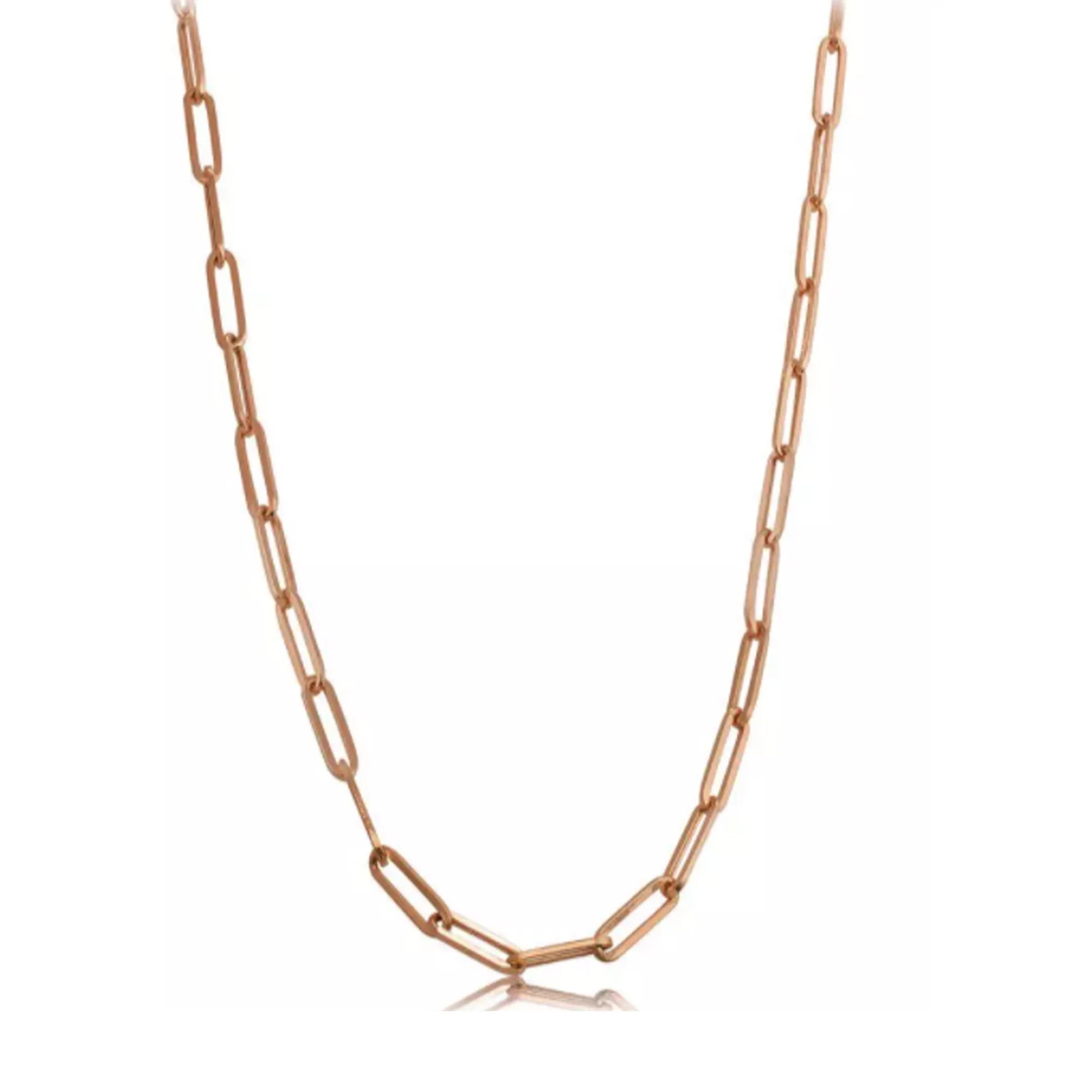 14k Rose Gold Paperclip Chain Necklace, 3mm, 20" V205922