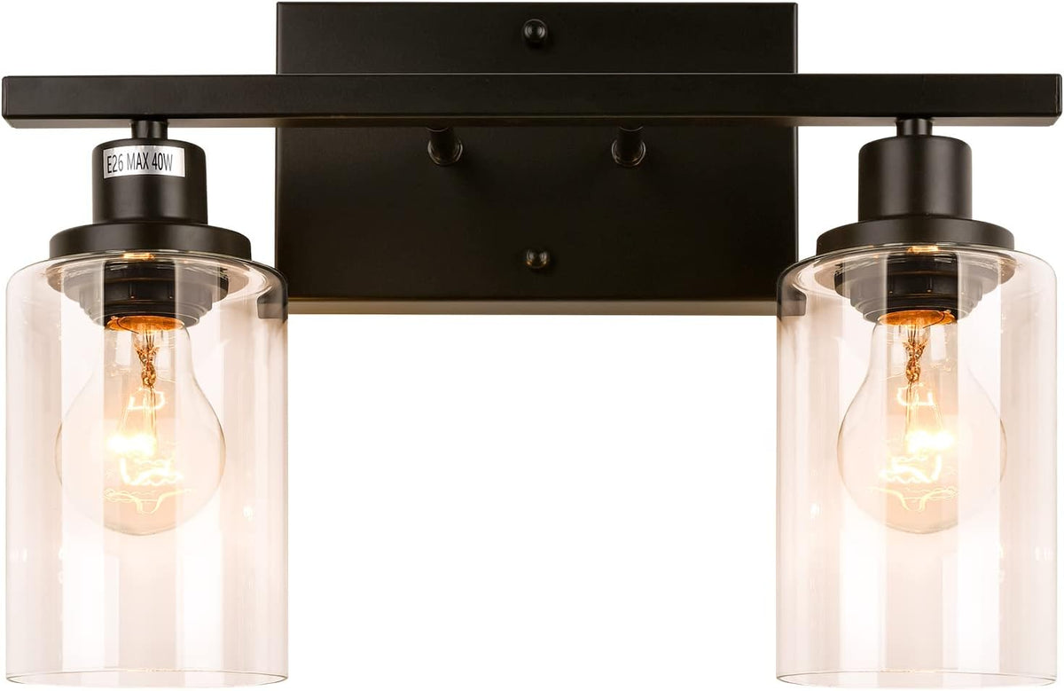 3-Light Black Wall Sconce Bathroom Vanity Light O765716