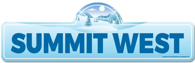 Summit West Street Sign Indoor Outdoor Skiing Skier Snowboarder Décor K182089