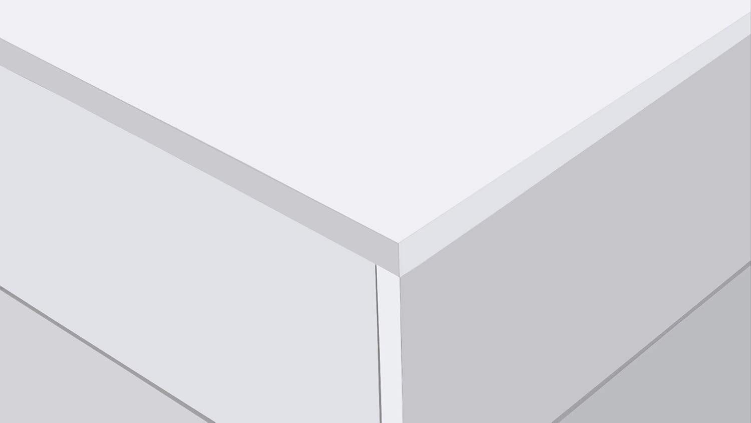 White 2 Door Storage Cabinet with Glass Doors U849