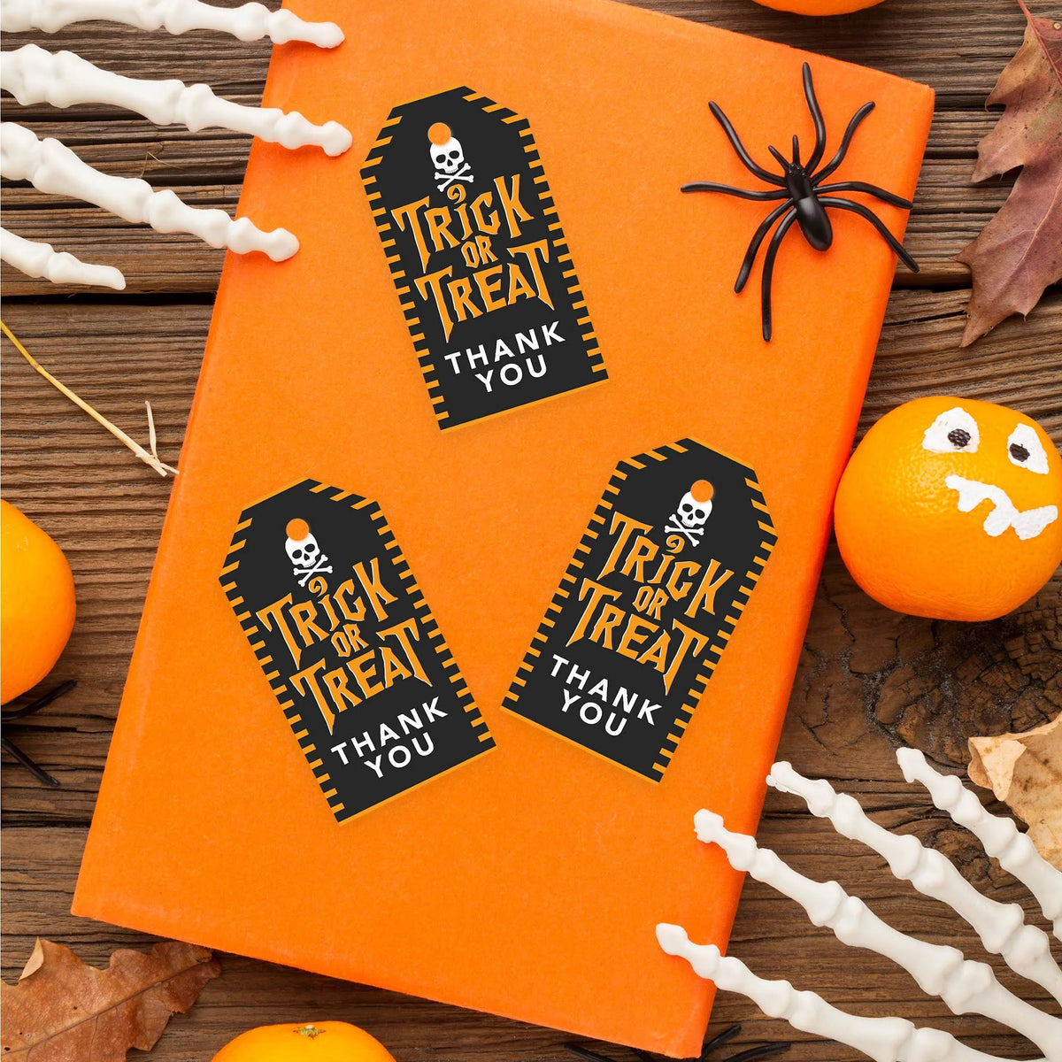 100-Pk Skull Halloween Gift Tags With String Z43725