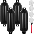 Black Boat Fender Bumper Pack of 4, 8 x 27 inches N15673