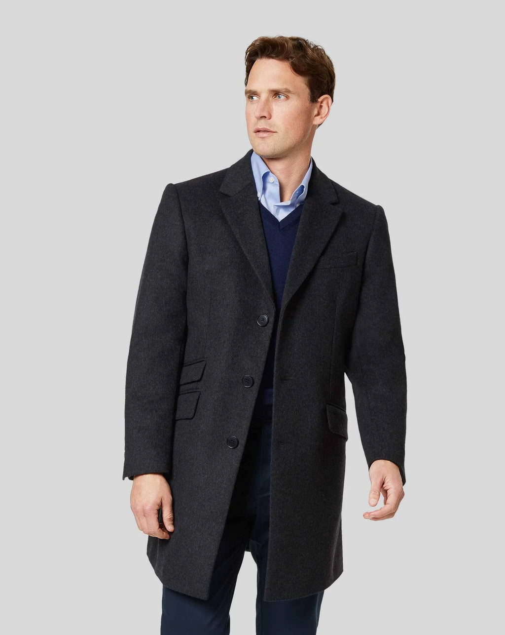 Charcoal Wool Cashmere Coat K8192