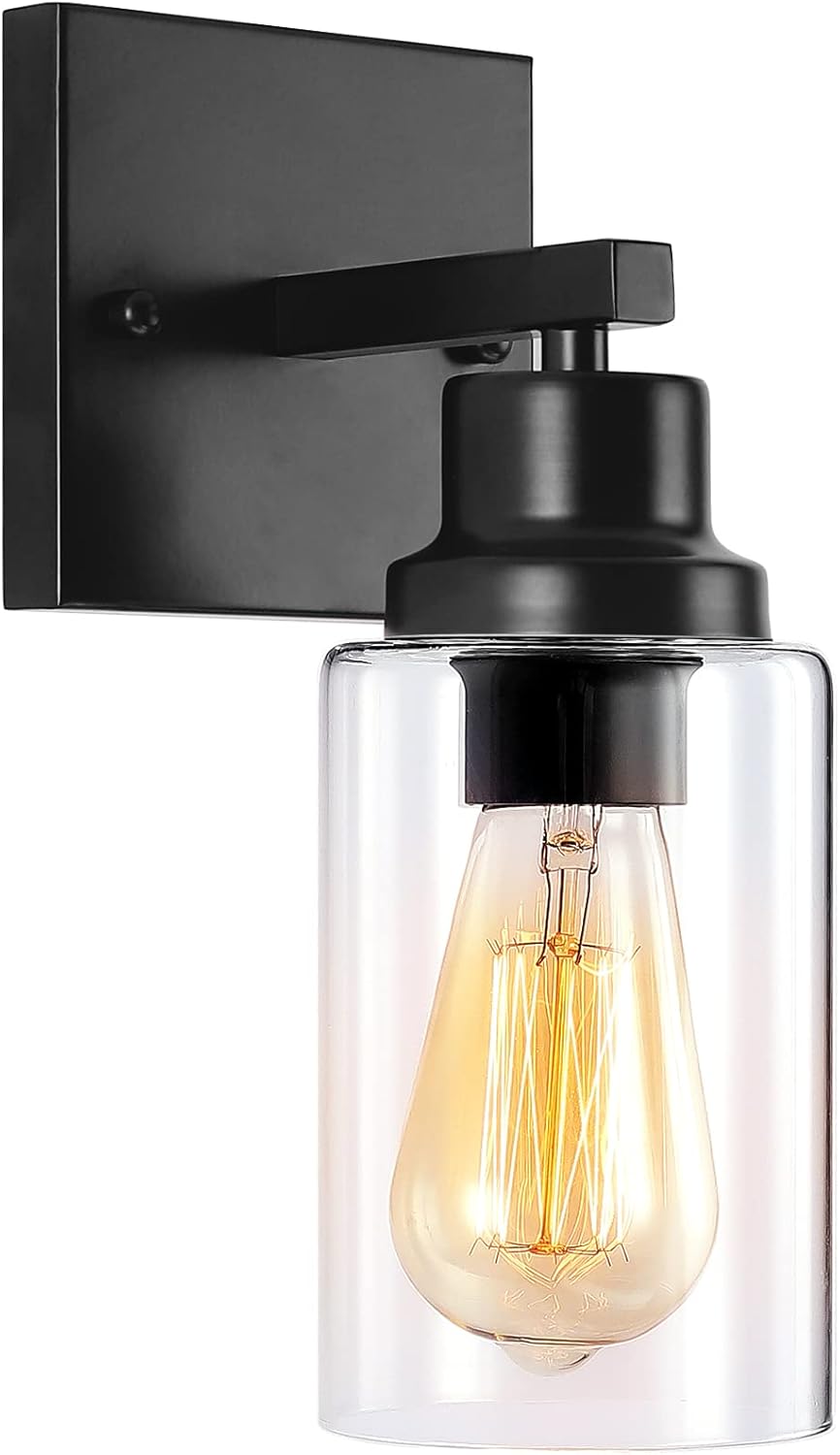 3-Light Black Wall Sconce Bathroom Vanity Light O765716