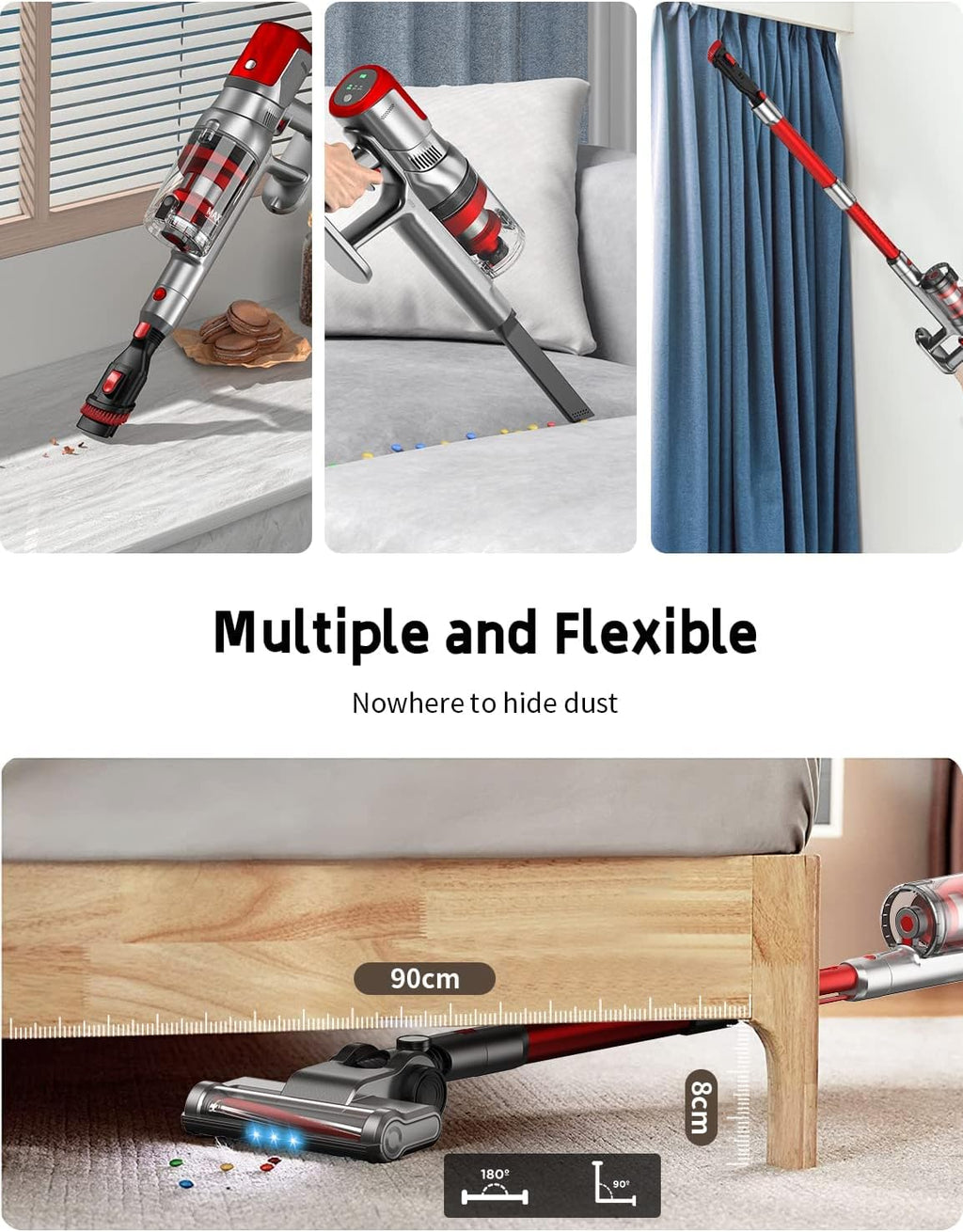 Cordless Stick Vacuum with 25Kpa Suction, 40min Runtime C62522