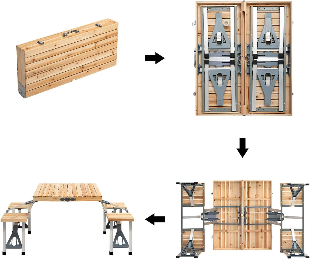 Portable Folding Picnic Table and Chairs Set X940750