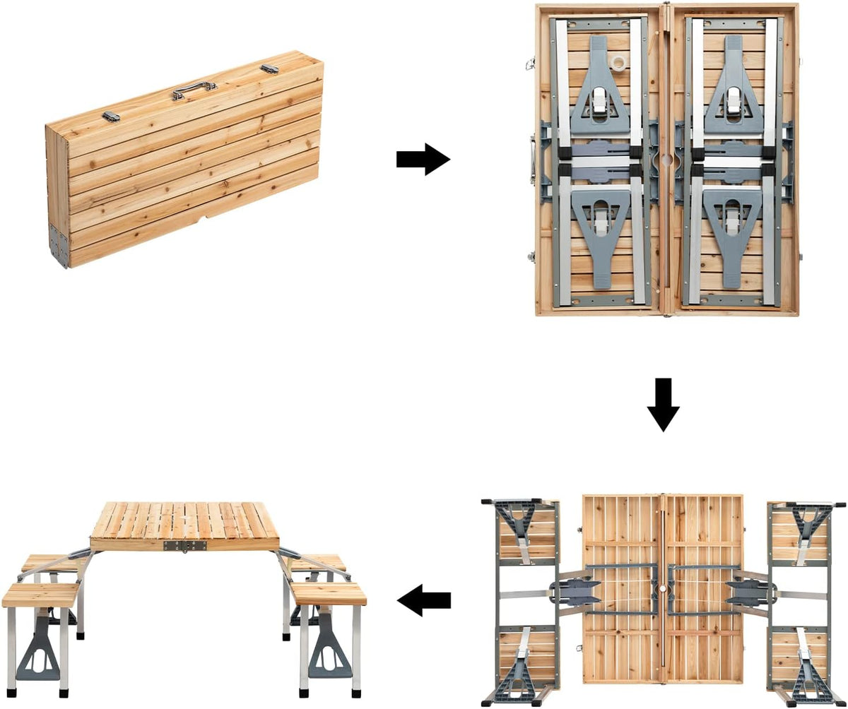 Portable Folding Picnic Table and Chairs Set X940750