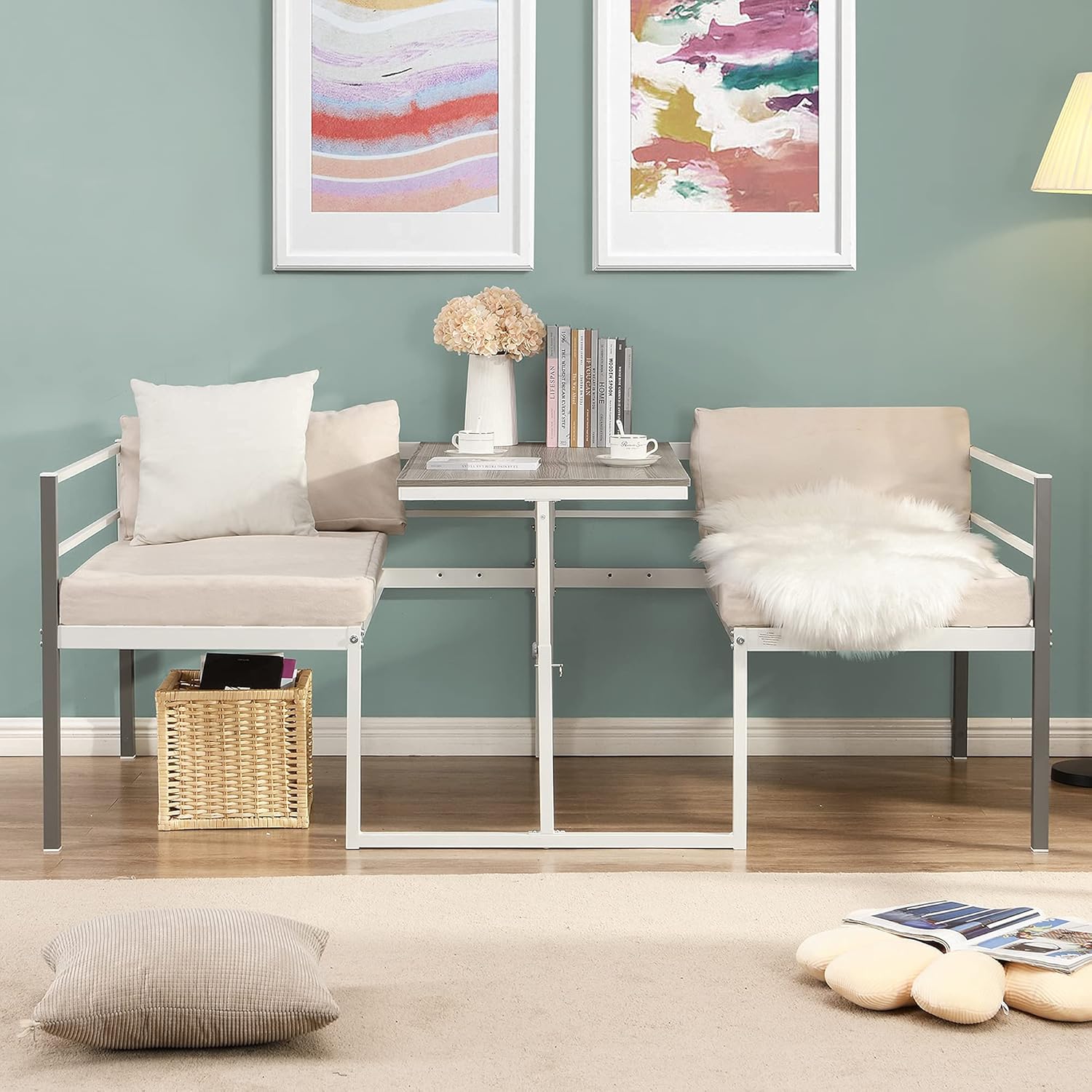 Twin Size Metal Daybed with Built-in-Desk S35912
