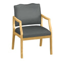 Arm Chair Graphite Vinyl with Mahogany Frame 400lb Weight Capacity O682
