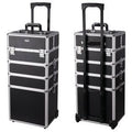 4in1 Rolling Aluminum Makeup Train Case Black O1425