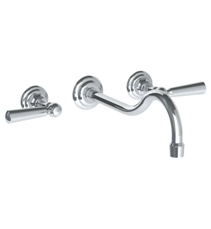 Wall Mounted 3 Hole Lavatory Set with Spout - Satin PVD Brass F2496