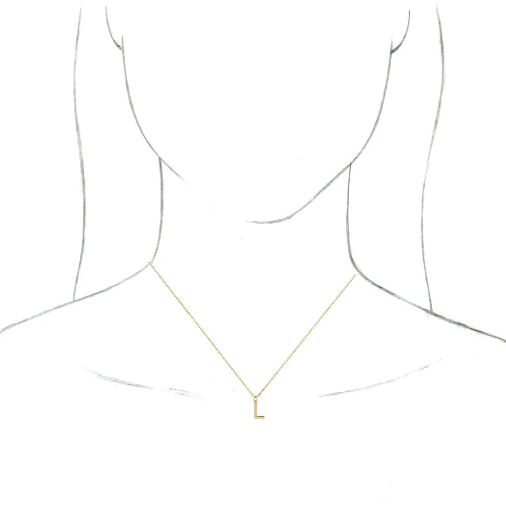 14k Yellow Gold Initial Dangle Necklace Jewelry J163055