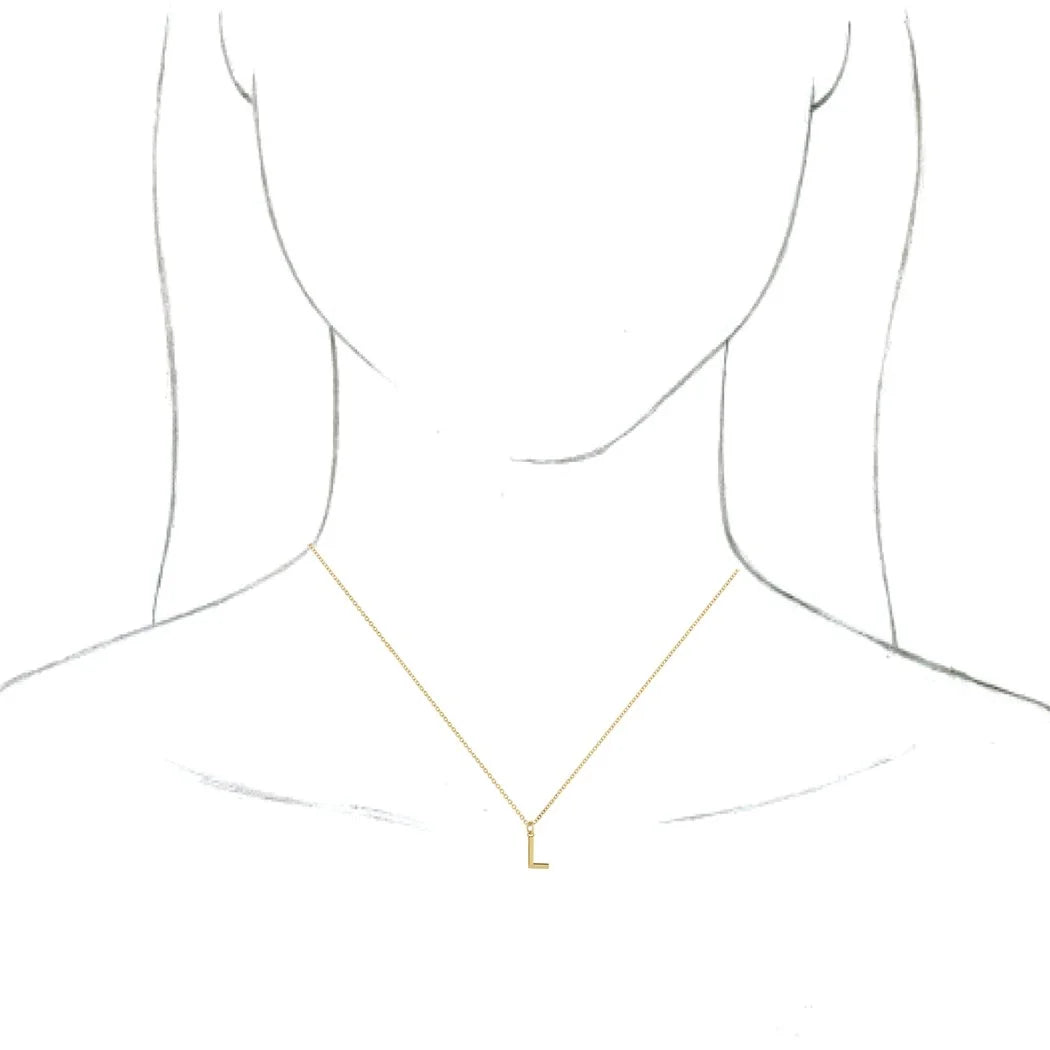14k Yellow Gold Initial Dangle Necklace Jewelry J163055