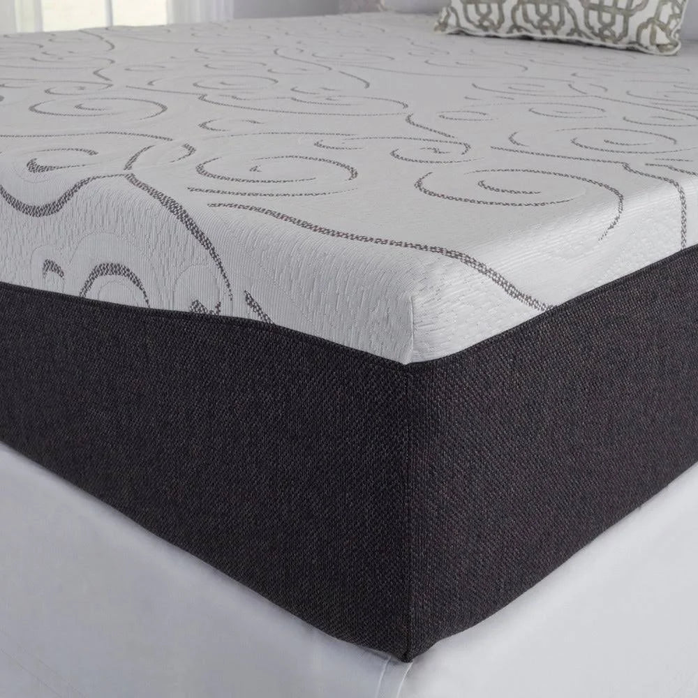 White 12-Inch Gel Memory Foam Mattress Twin U878258