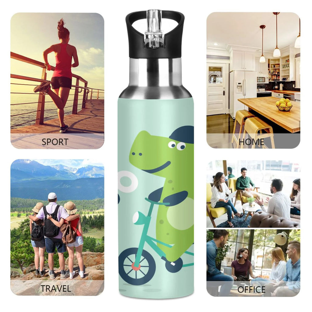 Stainless Steel Vacuum Insulated Water Bottle with Straw Lid 20 OZ W434354
