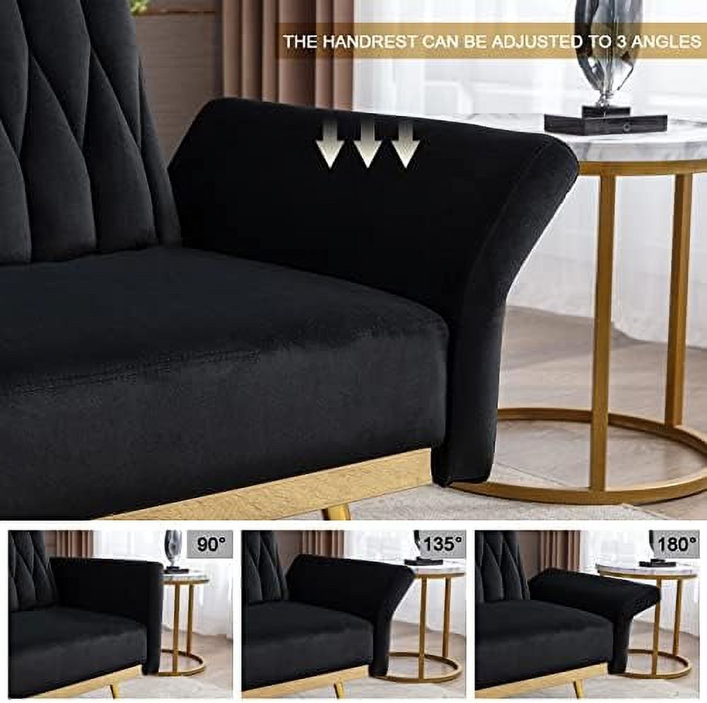 Modern Velvet Single Sofa Chair with Ottoman D5212