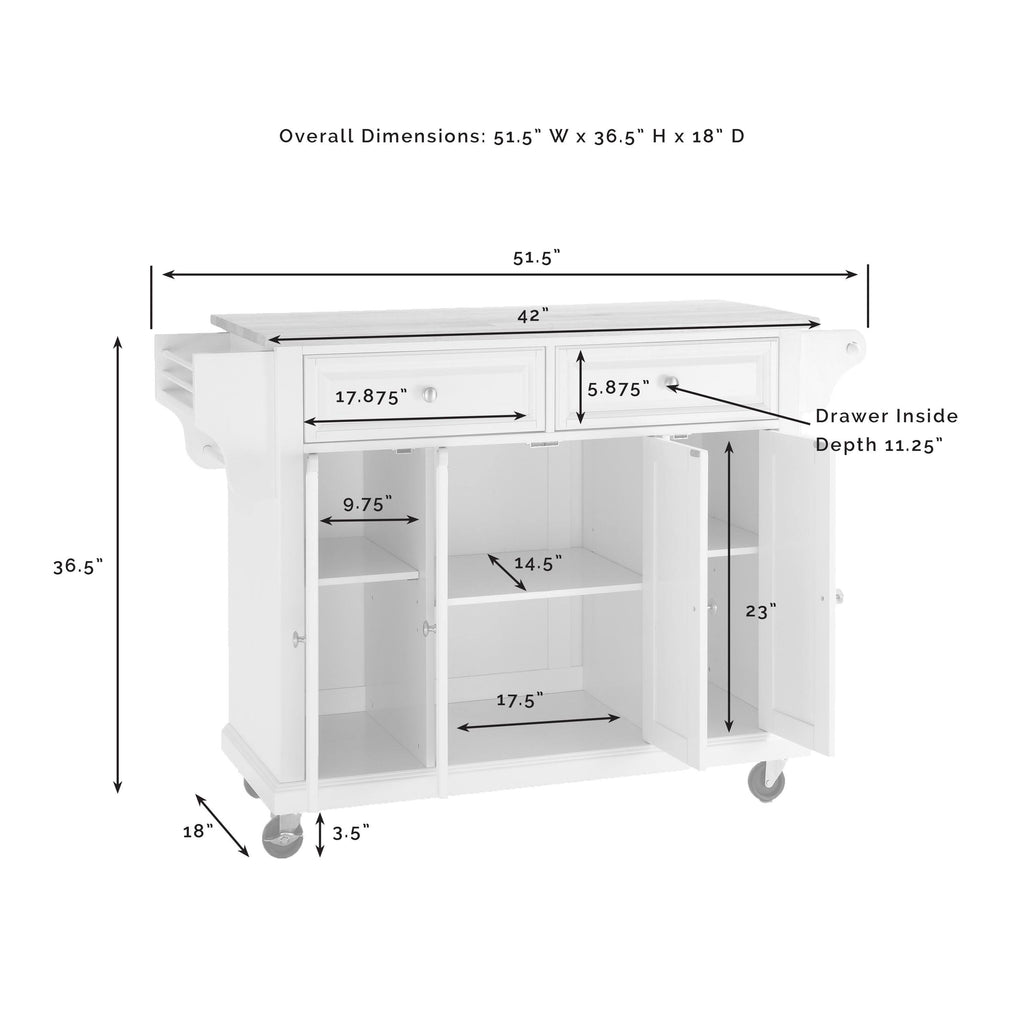 Full Size Granite Top Kitchen Cart F864