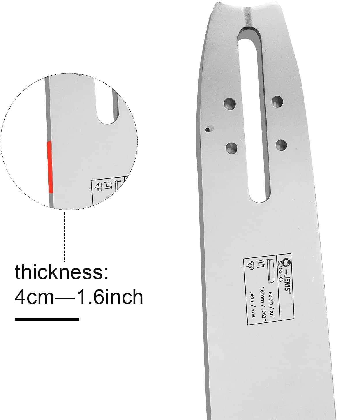 36-Inch Chain Saw Guide Bar Alloy W7824