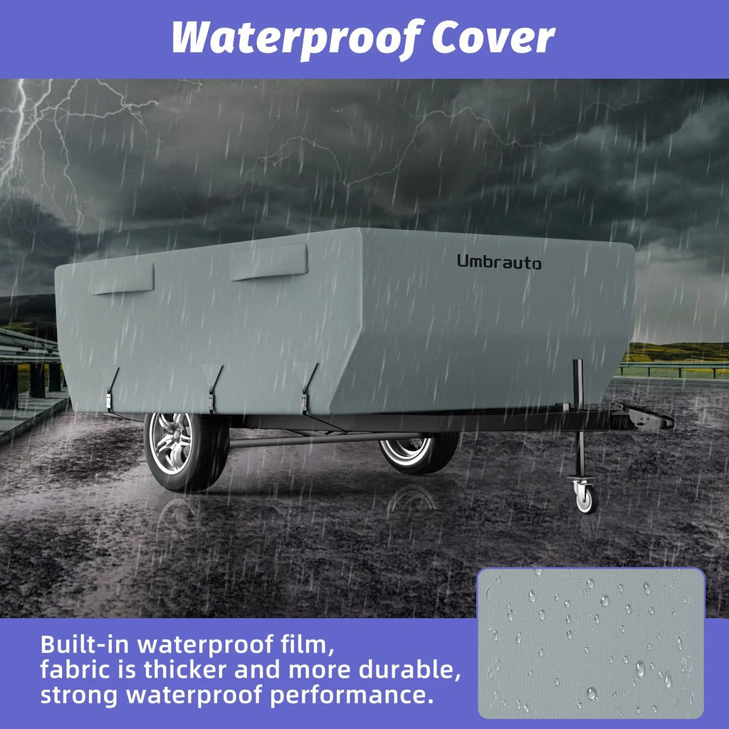 Gray Waterproof Pop Up Trailer Cover for 10' - 12' Trailers G197