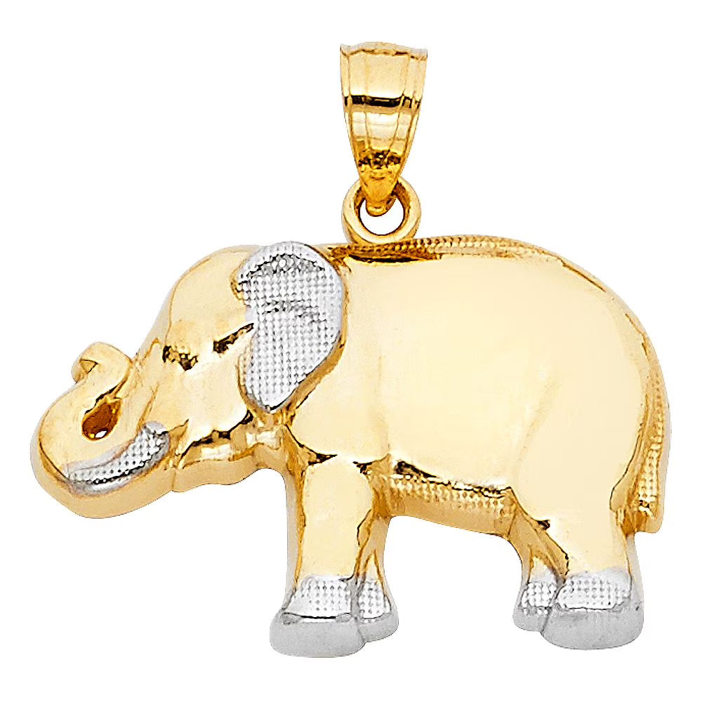 14K 2T Elephant Pendant G4215