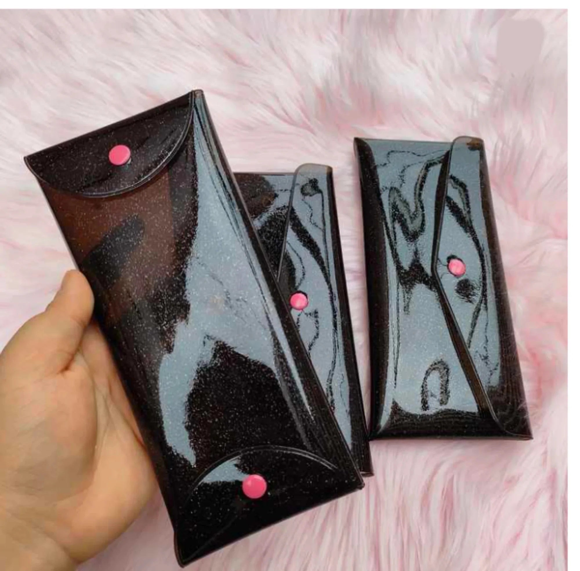 5 Pink Transparent Pouch Bag U462
