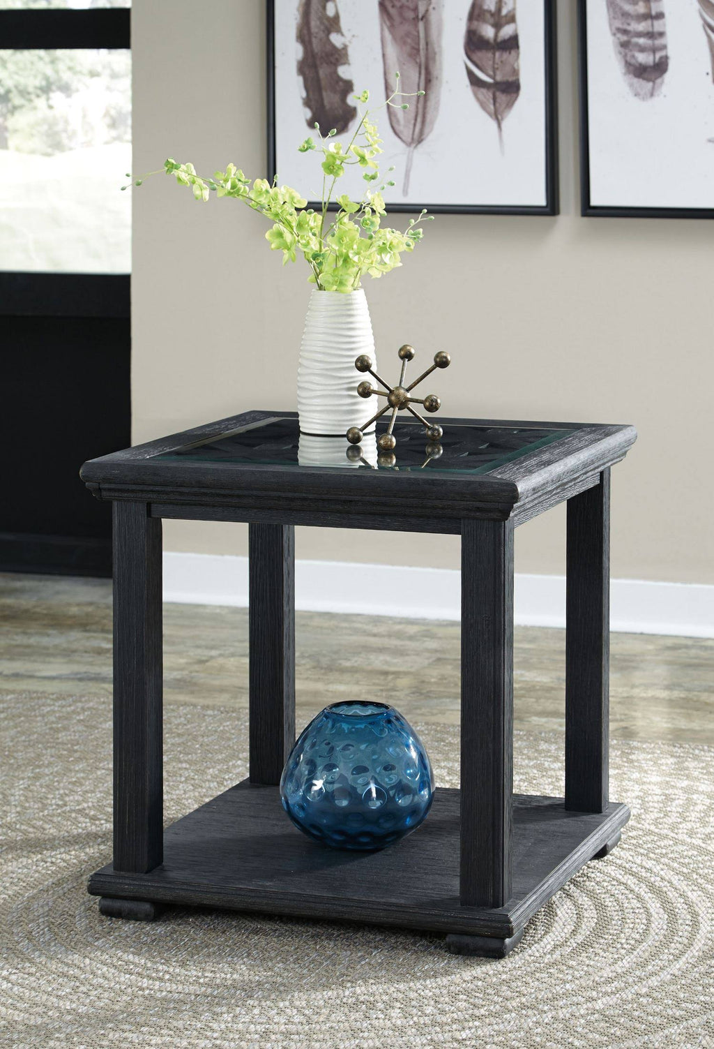 Black Square End Table N9948
