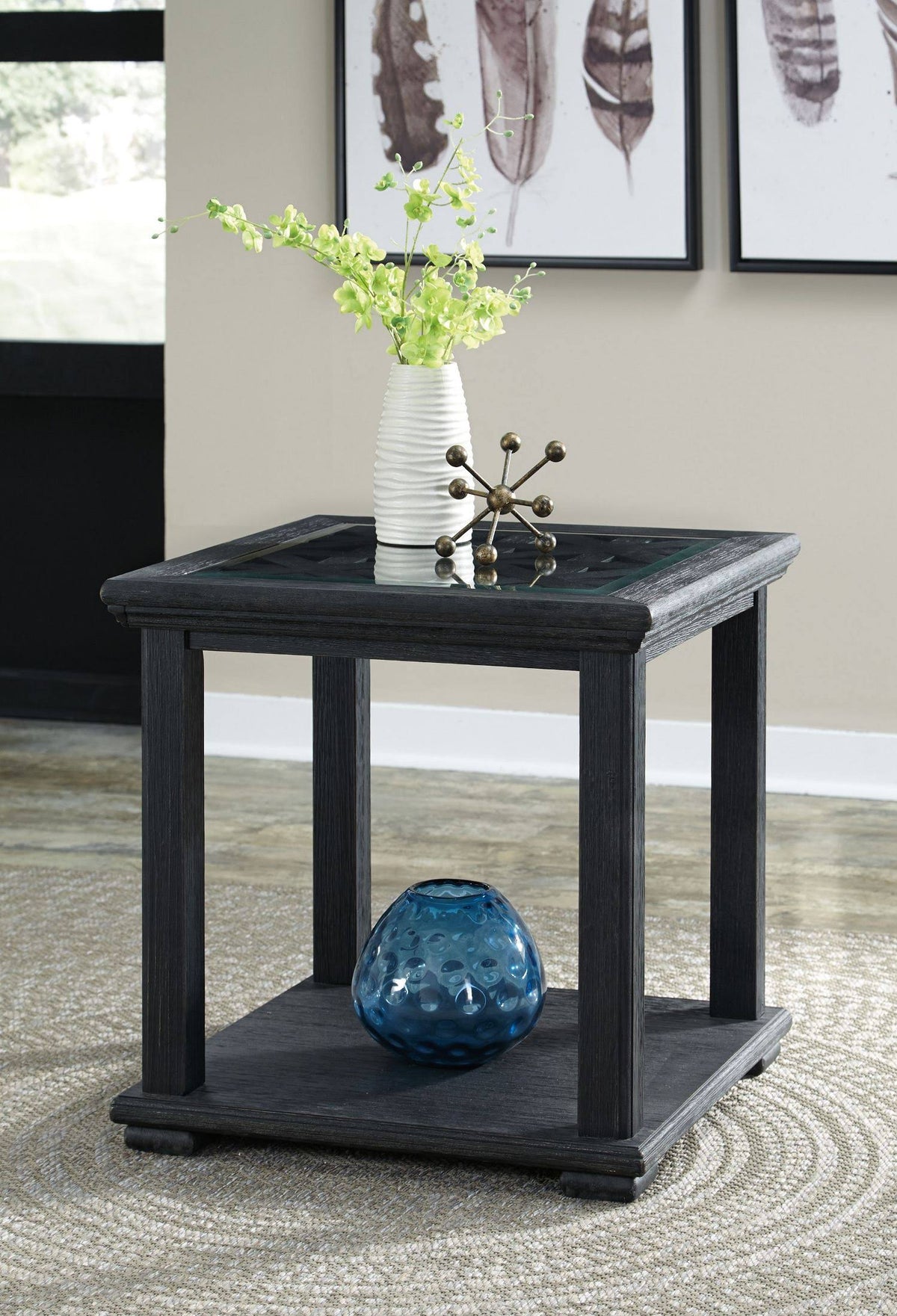 Black Square End Table N9948