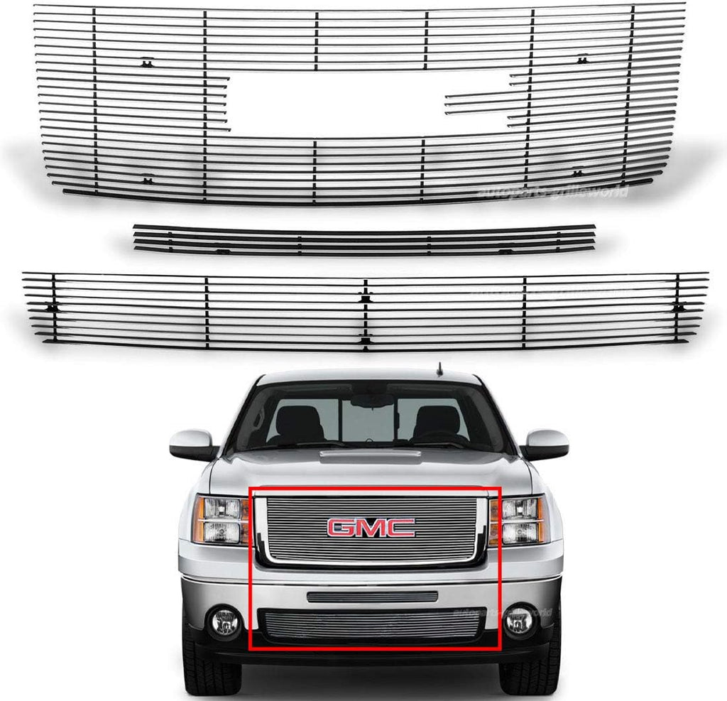 Chrome Billet Grille Grill Combo for GMC Sierra 1500 H490