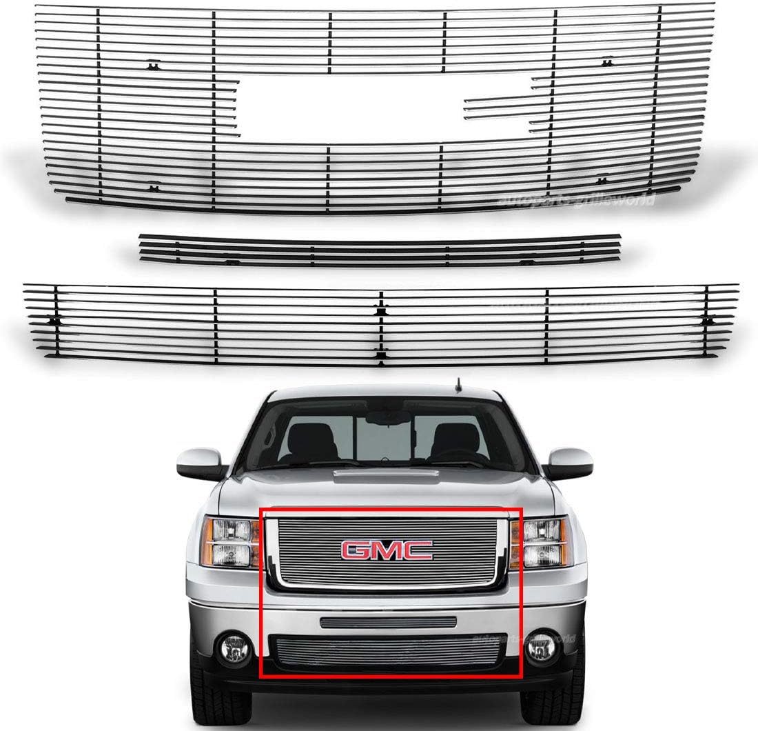 Chrome Billet Grille Grill Combo for GMC Sierra 1500 H490
