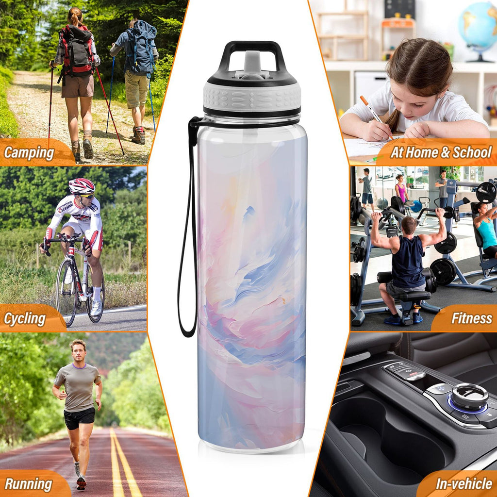 Blue and Pink 32oz Tritan Water Bottles with Straw R601839