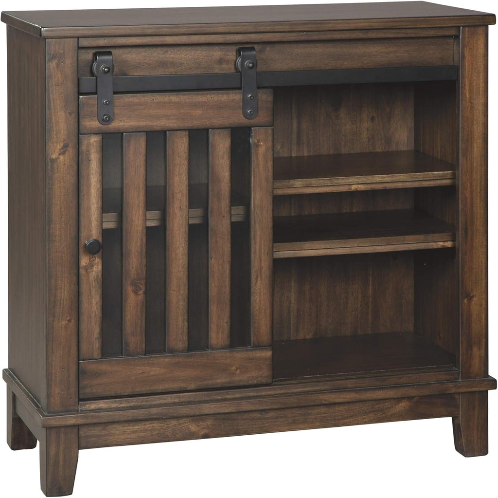 Brown Accent Cabinet with Open-Slat Door T70290