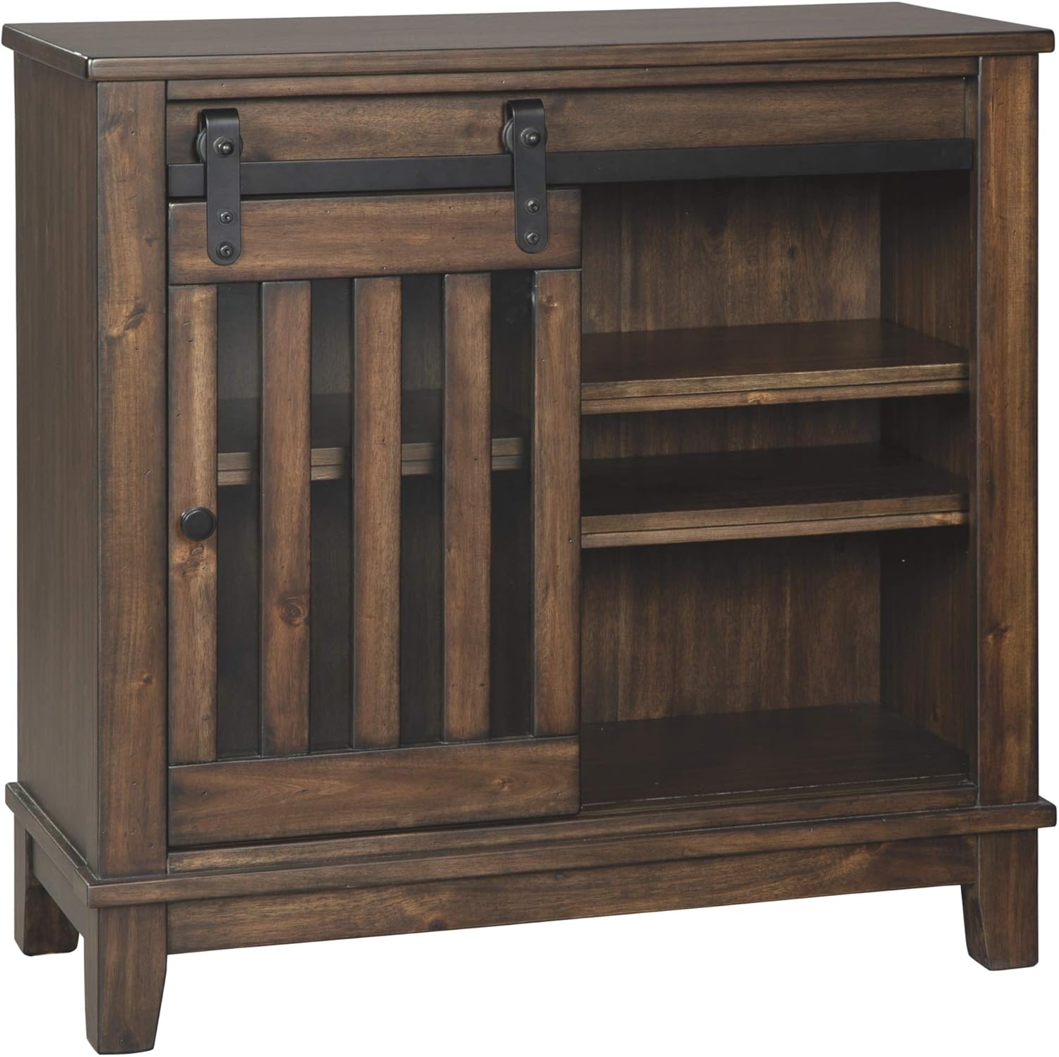 Brown Accent Cabinet with Open-Slat Door T70290